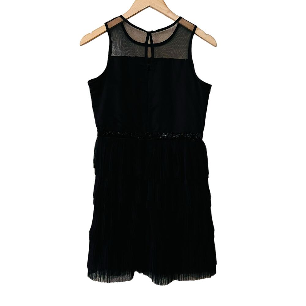 Bcbgeneration Girls Sequin Sleeveless Layered Dress Girls Size 16 NWT Black